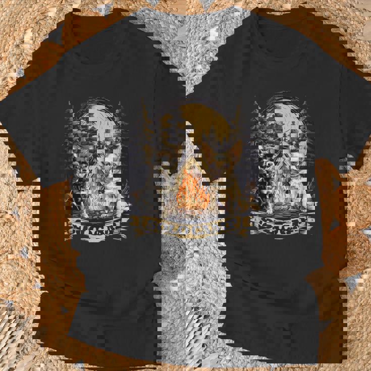 チワワ 面白いtシャツ 犬 キャンプ かわいい メンズ 子供 おもしろ 服 グッズ ネタ ソロキャンプ Tシャツ 高齢者への贈り物