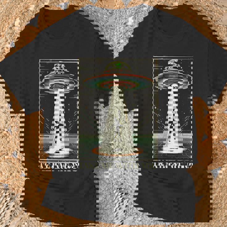 テイク・ミー・ウィズ・ユー エイリアン Ufo クローズエンカウンター ロズウェル エリア51 長袖tシャツ Tシャツ 高齢者への贈り物