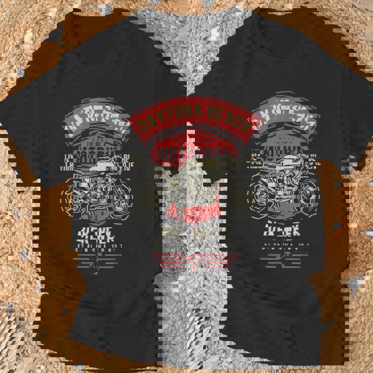 デイトナ ビーチバイクウィーク レトロバイクデザイン Tシャツ 高齢者への贈り物