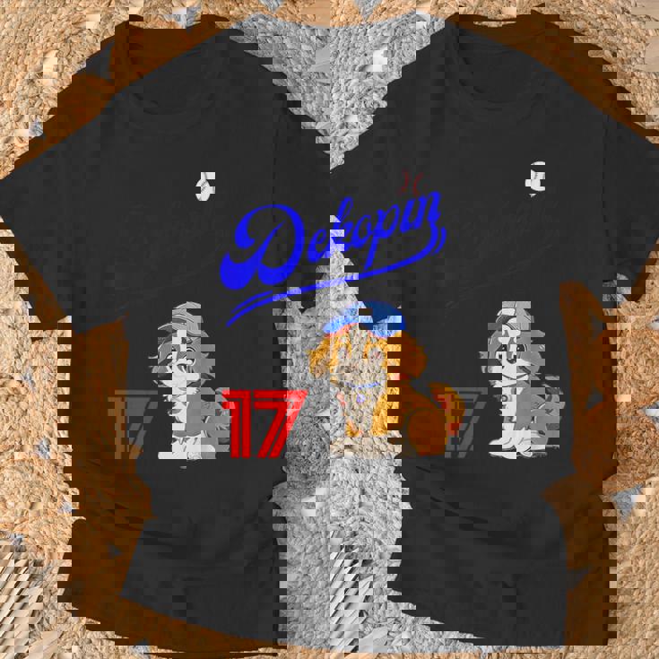 デコピン、デコイ、犬シャツ、No17、大谷、愛犬、コーイケルホンディエ、野球観戦、Dekopindecoy 誕生日 Tシャツ 高齢者への贈り物