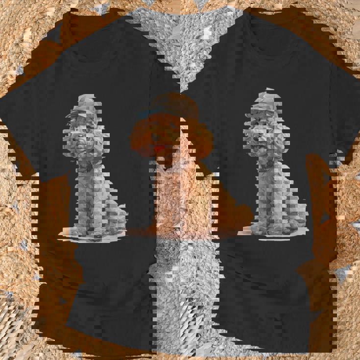 トイプードル 水彩 犬 野球帽 Tシャツ 高齢者への贈り物