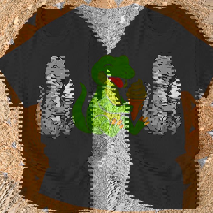 トカゲ アイスクリーム 動物園 動物好き カワイイ 男の子 女の子 キッズ Tシャツ 高齢者への贈り物