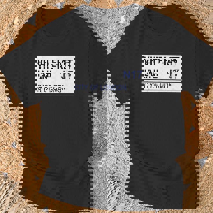 トッテナム フットボールチーム ホワイト ハートレーン ストリートサイン Tシャツ 高齢者への贈り物