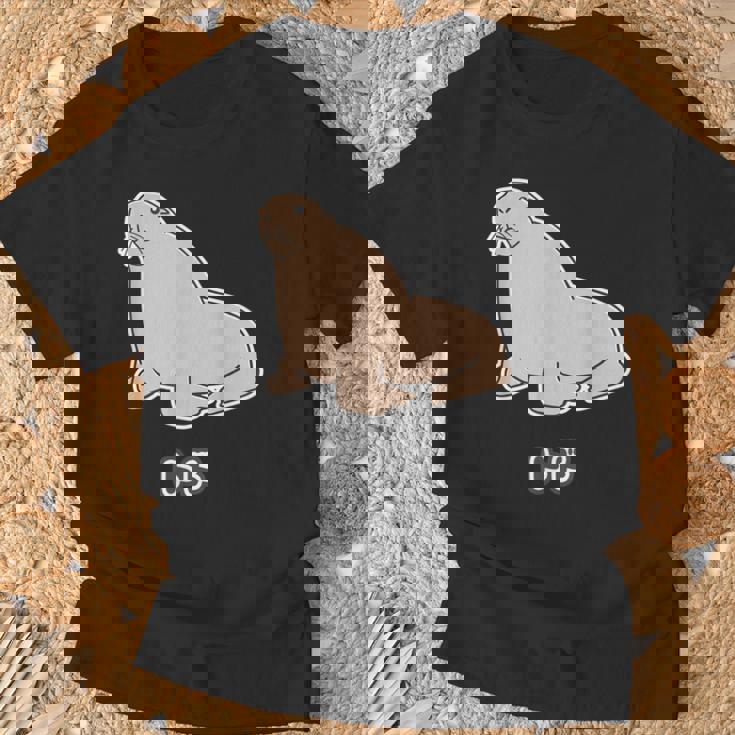 トド《ビッグ プリント》【どうぶつフレンズ】海・水族館の生き物 ゆるくてかわいい キャラクター イラスト Tシャツ 高齢者への贈り物