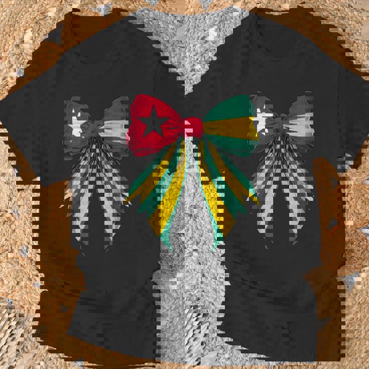 トーゴ トーゴ語 プライド コケット リボン 旗 女の子 ママ Tシャツ 高齢者への贈り物