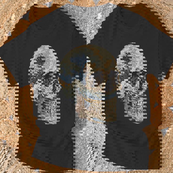 ドクロ 波 日本美術 海 Tシャツ 高齢者への贈り物