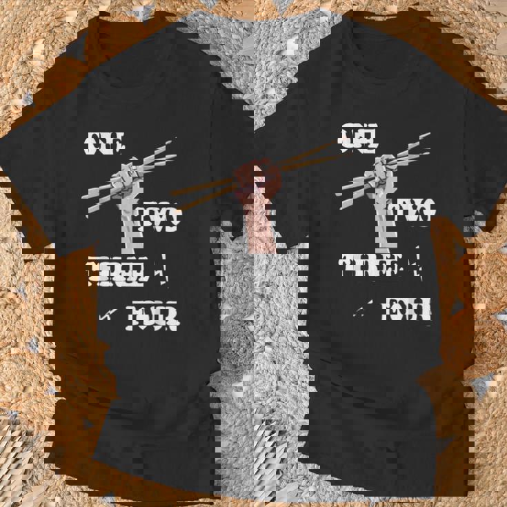 ドラマー ギフト 楽器 メンズ ドラムスティック用 Tシャツ 高齢者への贈り物