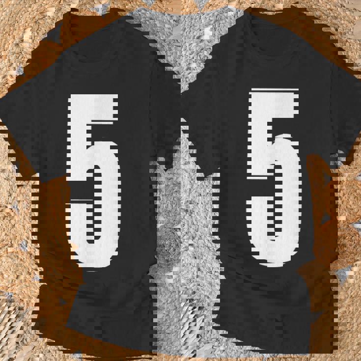 ナンバーファイブ 数字 5 プレーン 白 数字 Tシャツ 高齢者への贈り物