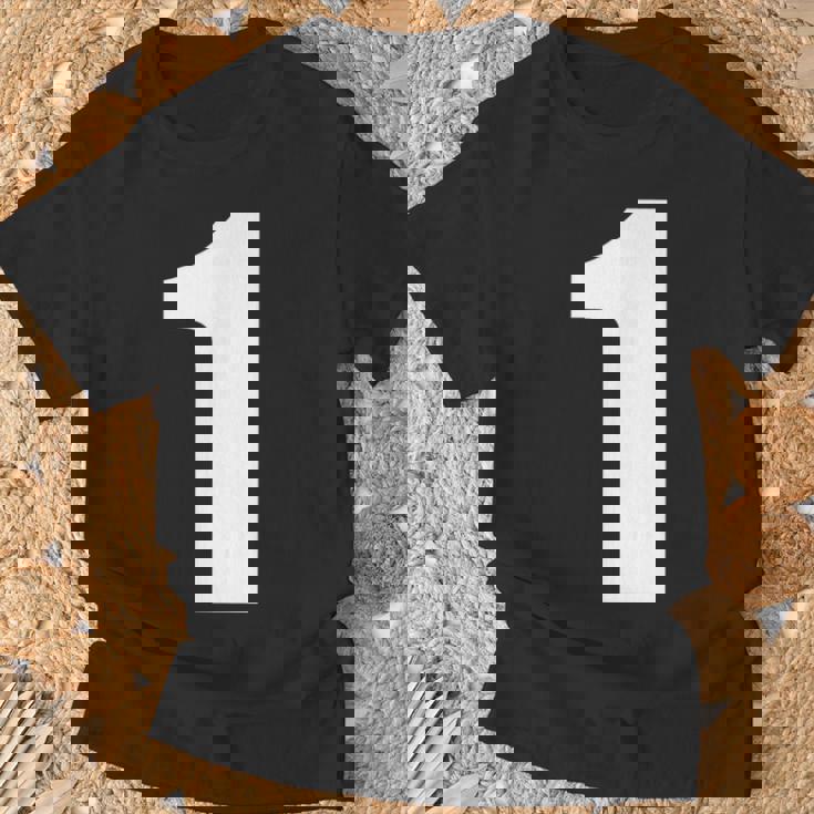 ナンバーワン 数字 1 プレーン ホワイト 数字 Tシャツ 高齢者への贈り物