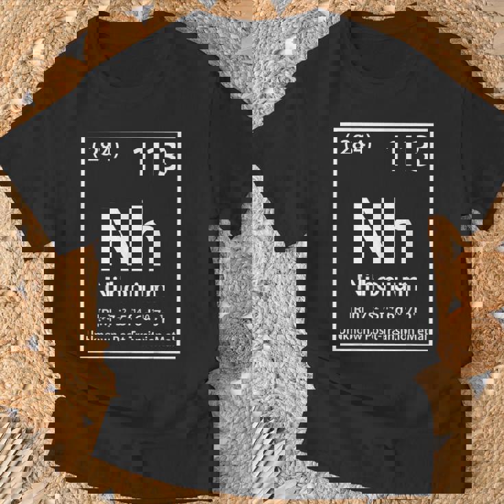 ニホニウム化学元素白 Tシャツ 高齢者への贈り物