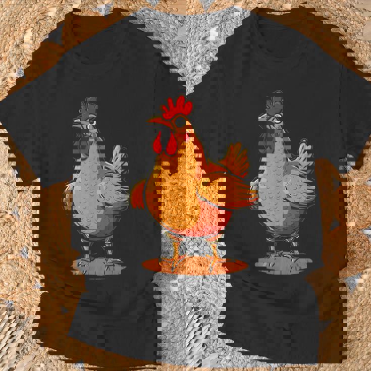 ニワトリとオンドリの胸のコスチューム Tシャツ 高齢者への贈り物