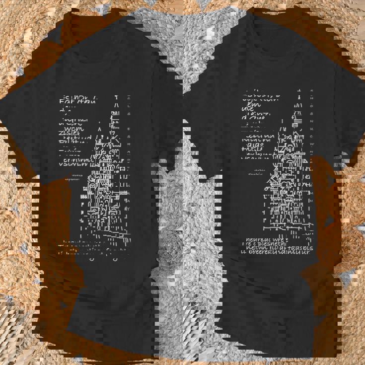 ノイシュヴァンシュタイン城 バイエルン ドイツ ドイツ語 英語 Tシャツ 高齢者への贈り物