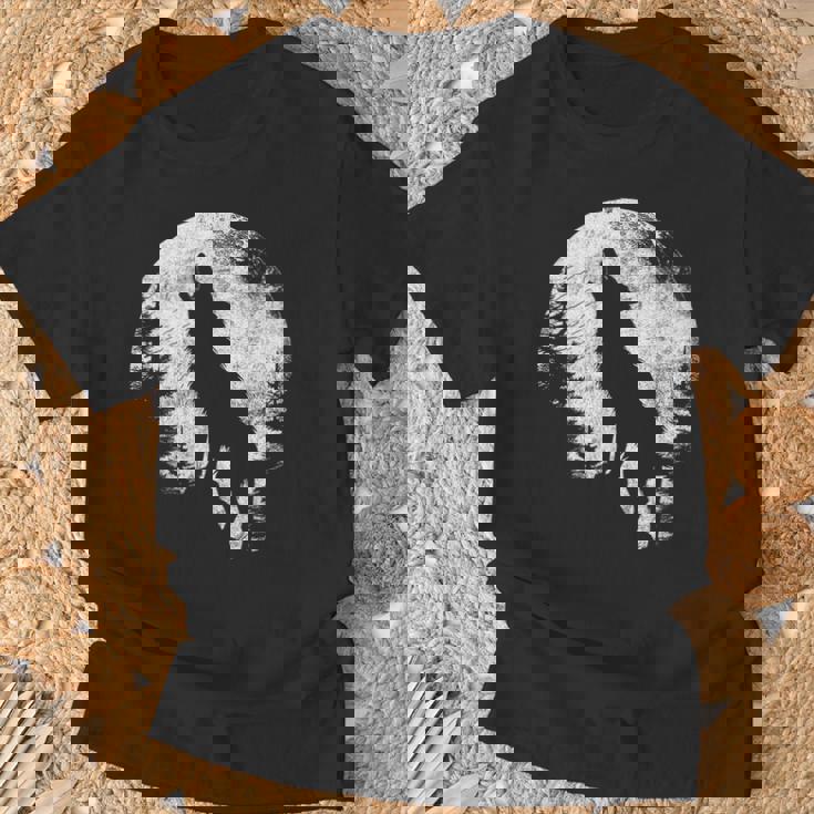 ハウリングウルフ 月光 森 シルエット 荒野 Tシャツ 高齢者への贈り物