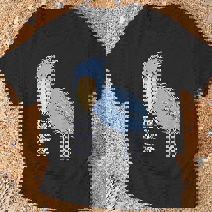 ハシビロコウさん『ビッグ プリント』青い鳥【どうぶつフレンズ】ゆるくて かわいい 動物園の生き物 イラスト Tシャツ 高齢者への贈り物