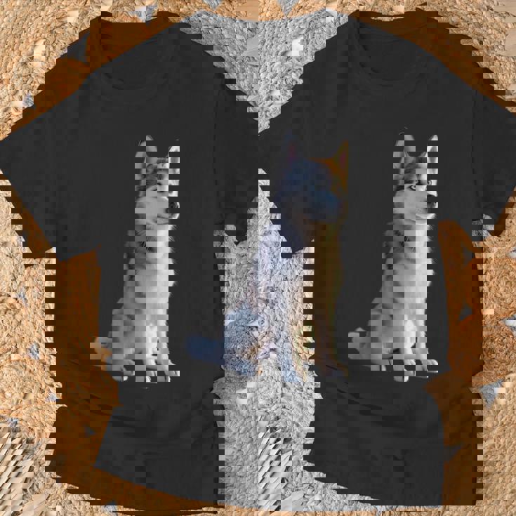 ハスキーがモチーフの愛犬家 シベリアンハスキーが大好き Tシャツ 高齢者への贈り物