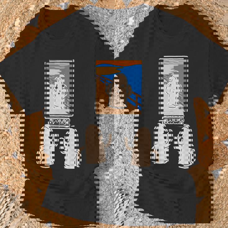 ハニワくん の ムンクの叫び と 見つめる 埴輪【ゆるフレンズ】名画 パロディ キャラクター かわいい イラスト 面白い Tシャツ 高齢者への贈り物