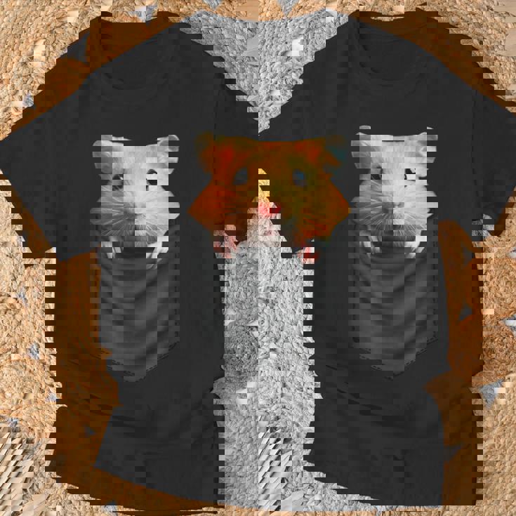 ハムスター 面白いtシャツ ポケット かわいい メンズ 子供 おもしろ 服 雑貨 グッズ ネタ ゆるキャラ Tシャツ 高齢者への贈り物