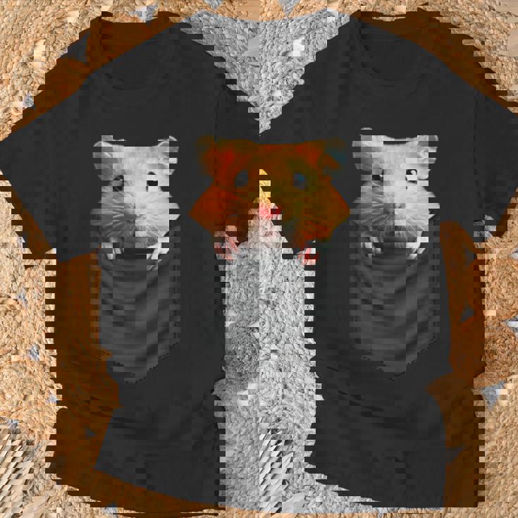 ハムスター 面白いtシャツ 胸ポケット かわいい メンズ 子供 おもしろ 服 雑貨 グッズ ネタ ゆるキャラ Tシャツ 高齢者への贈り物