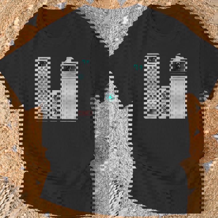 ハロウィンコスチューム、クールなエレベーターボタンアート Tシャツ 高齢者への贈り物