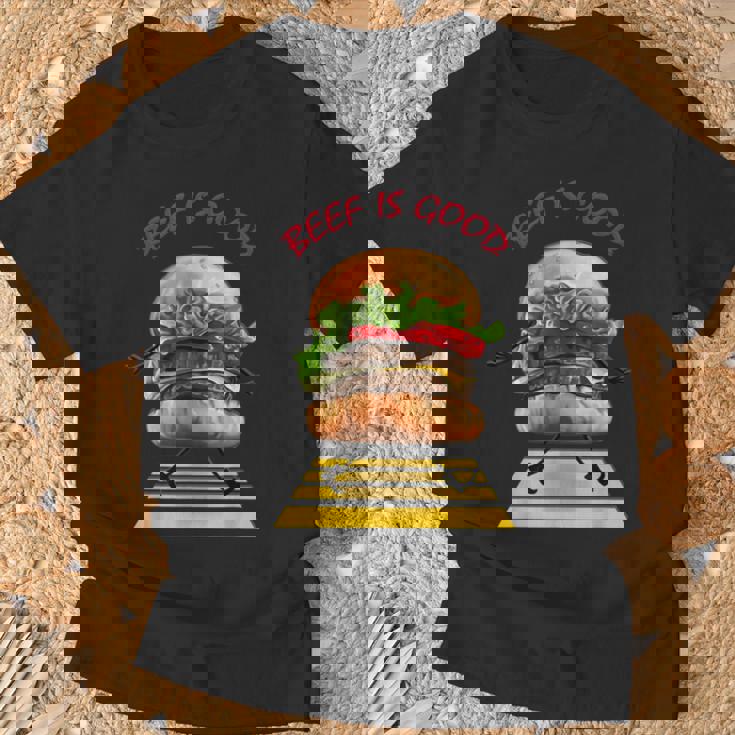 ハンバーガー 横断歩道 Tシャツ 高齢者への贈り物