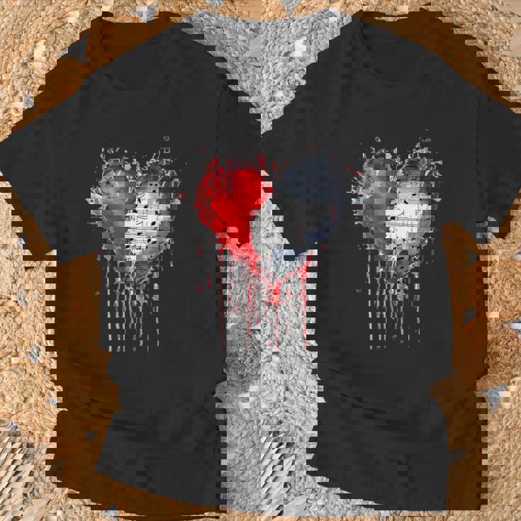 ハート 音符 パンクロック ゴシック 音楽愛好家 Tシャツ 高齢者への贈り物