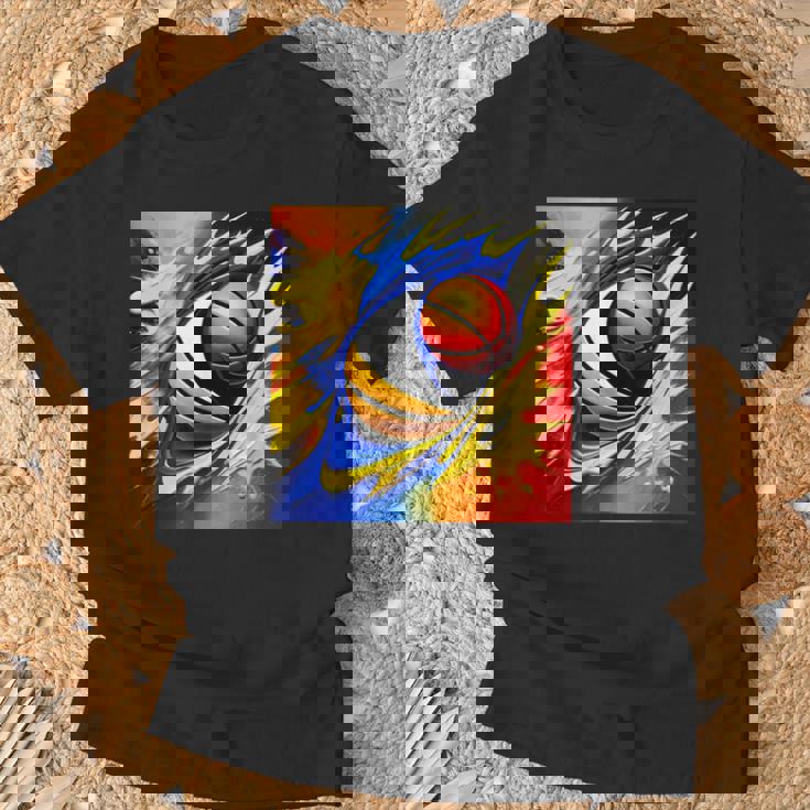 バスケットボール チーム スポーツ カラフル ボール バスケットボール愛好家 Tシャツ 高齢者への贈り物