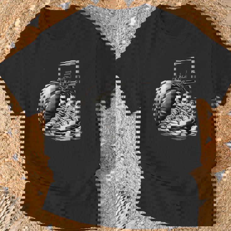 バスケットボール選手の夢 スニーカー ボール スラムダンク Tシャツ 高齢者への贈り物