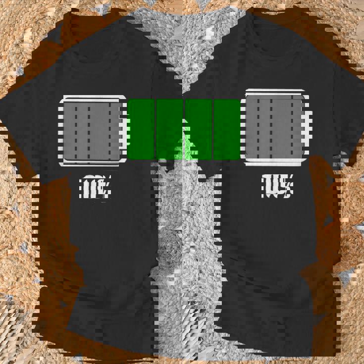 バッテリー 100 シャツ バッテリーフル充電 バッテリー満載 Tシャツ 高齢者への贈り物