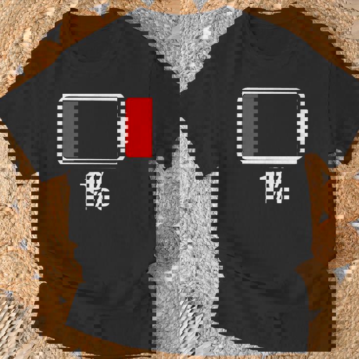 バッテリー残り1バッテリーデッドtシャツバッテリー低下 Tシャツ 高齢者への贈り物
