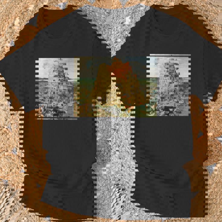 バベルの塔／ピーテル・ブリューゲル【世界の名画】（高精細画質） 美術館アート Tシャツ 高齢者への贈り物