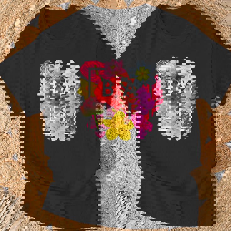 バリの花 ワードアート バリ島インドネシア土産 Tシャツ 高齢者への贈り物