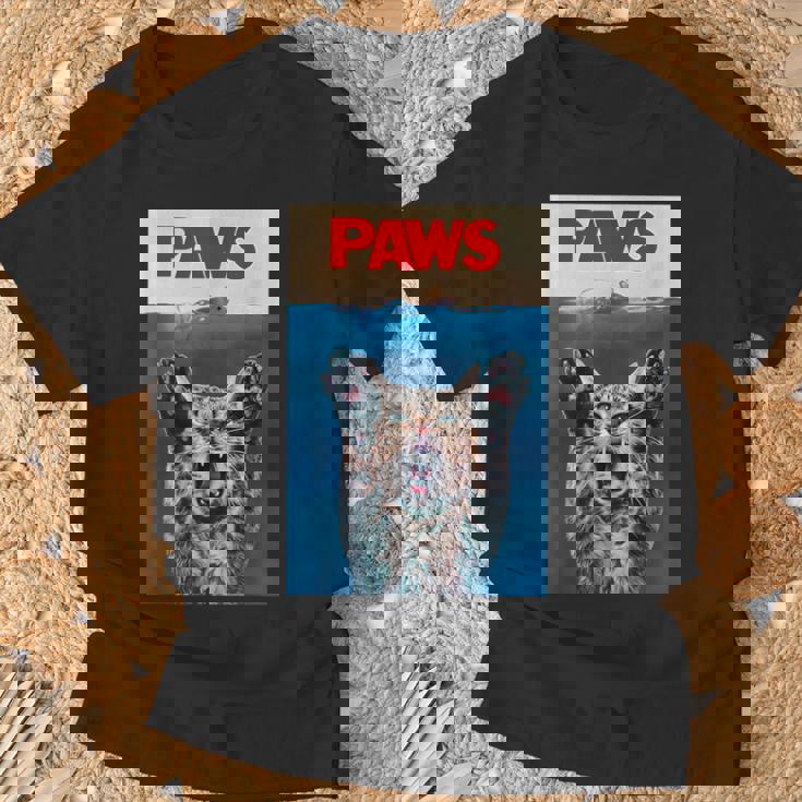 パウス おもしろ猫 パロディ 猫 恋人 ギフト 子猫 サメ ネズミ 鳴き声 Tシャツ 高齢者への贈り物