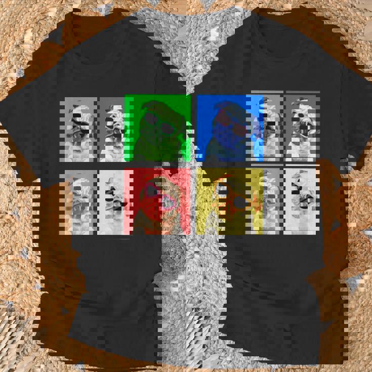 パグ 面白いtシャツ 犬 かわいい メンズ 子供 おもしろ 服 雑貨 グッズ ネタ わんこ イヌ 黒パグ Tシャツ 高齢者への贈り物