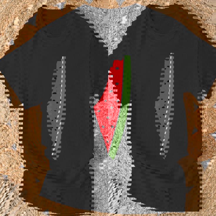 パレスチナ平和 パレスチナのスイカ Tシャツ 高齢者への贈り物