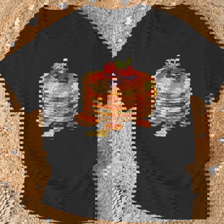 パンケーキシロップ 水彩食品 朝食 ストロベリースイーツ Tシャツ 高齢者への贈り物