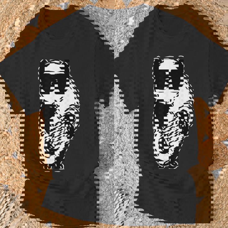 パンダとチューバ楽器チューブ Tシャツ 高齢者への贈り物