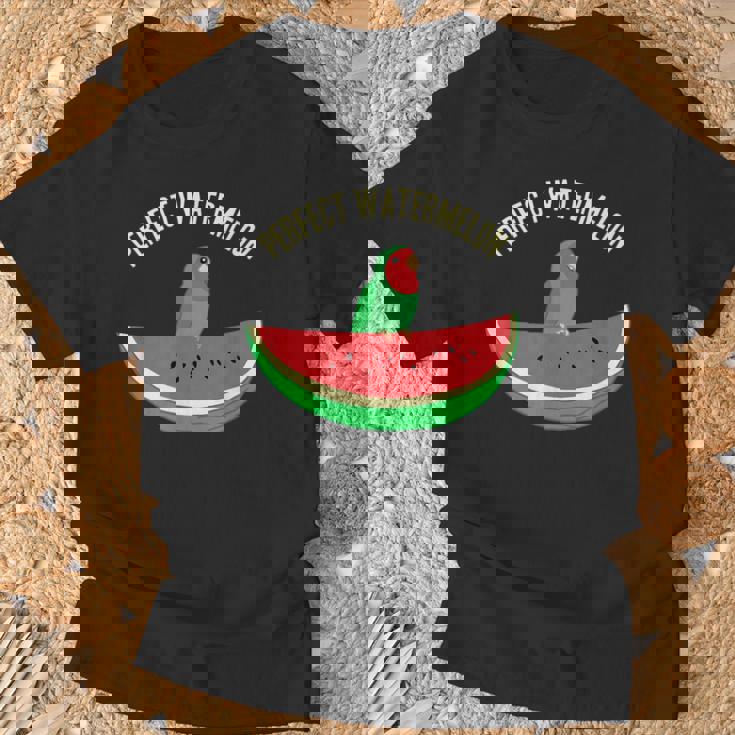 パーフェクトスイカラブバード、バーブミーム、グリーンオウムフルーツ Tシャツ 高齢者への贈り物