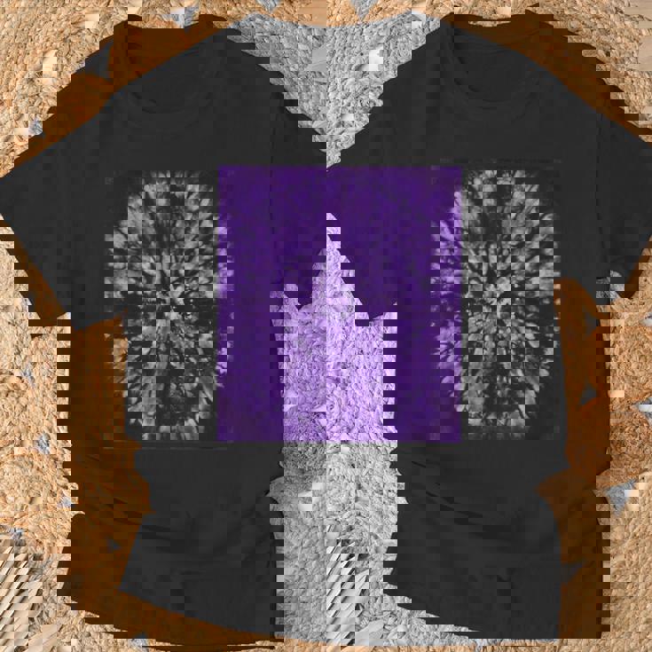 パープルバティックタイダイ ボヘミアンパターン Tシャツ 高齢者への贈り物