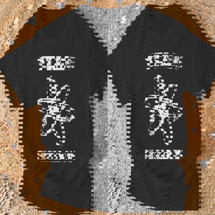 ビッグバン理論ロゴチームシェルドン・アトム Tシャツ 高齢者への贈り物