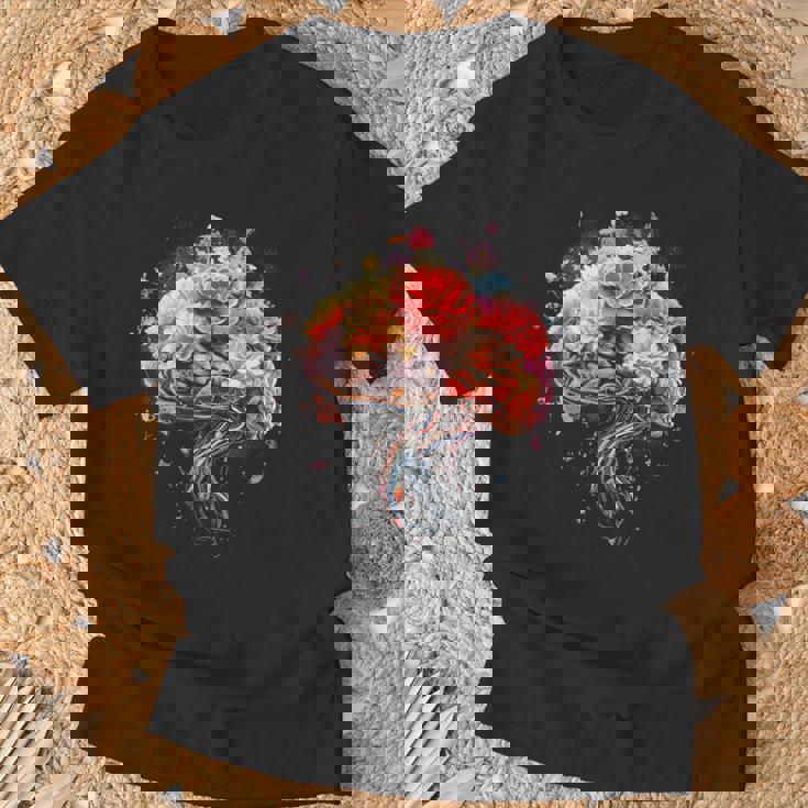 ビンテージ 人体解剖学 脳 カラフル 脳 科学と芸術 Tシャツ 高齢者への贈り物