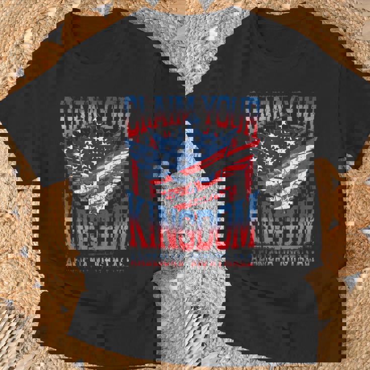 ビンテージアメリカ国旗ドリームクレームユアキングダムの悪夢 Tシャツ 高齢者への贈り物