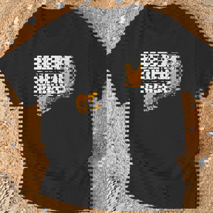 ビール ギター リピート ギター ベース ロックンロール ギタリスト向け Tシャツ 高齢者への贈り物