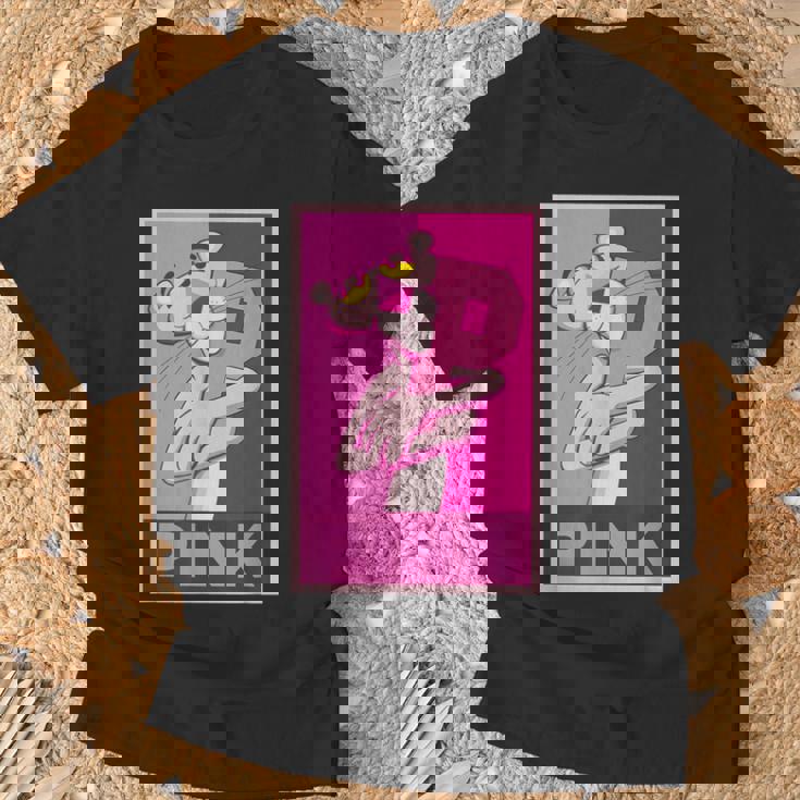 ピンクパンサー 「P」の文字を抱く Tシャツ 高齢者への贈り物