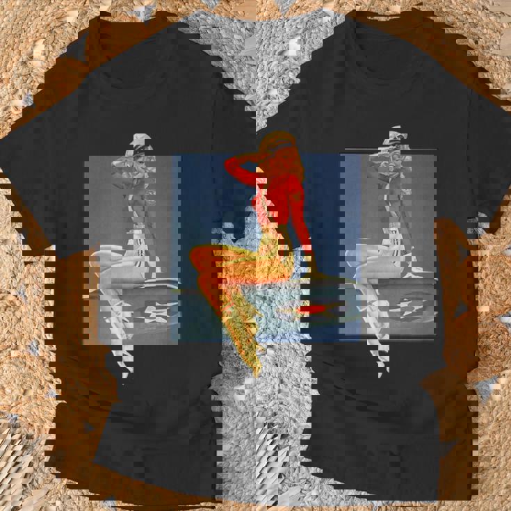 ピンナップガールww2軍空軍ポスターヴィンテージ Tシャツ 高齢者への贈り物