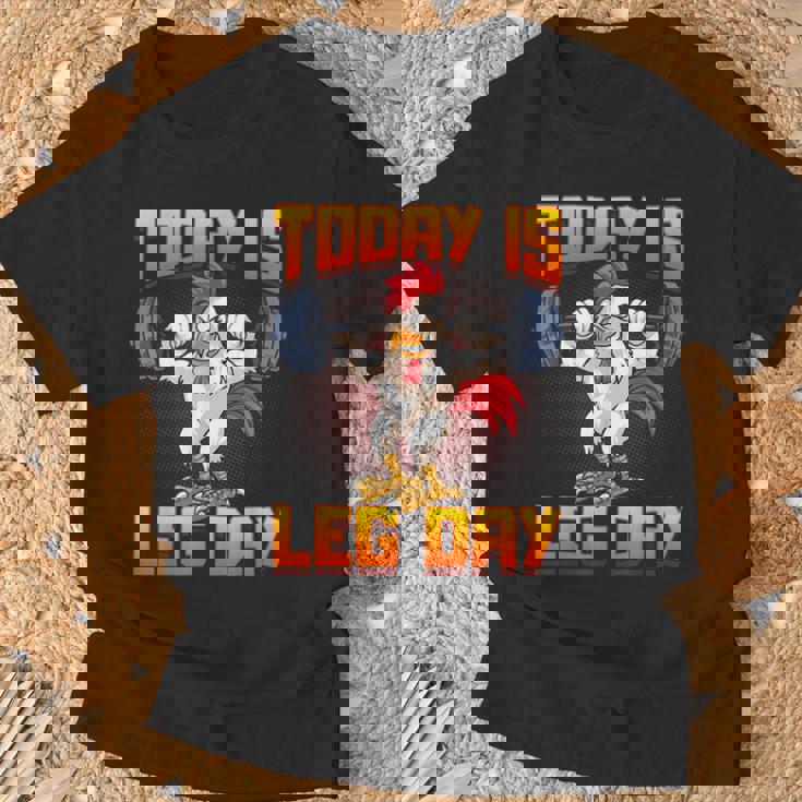 ファニーレッグデイチキンレッグスクワットジム Tシャツ 高齢者への贈り物