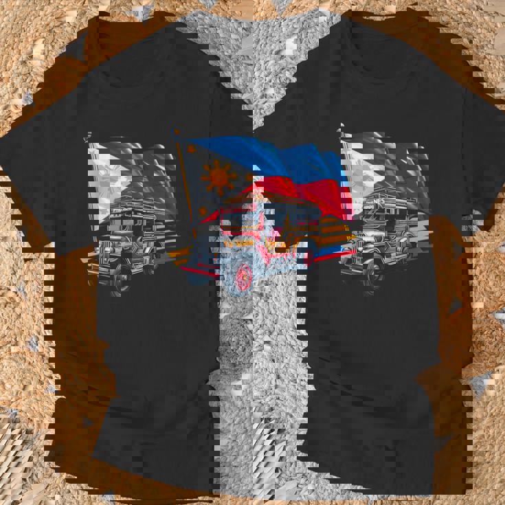 フィリピン国旗 誇り高きフィリピン土産 フィリピンジープニー Tシャツ 高齢者への贈り物