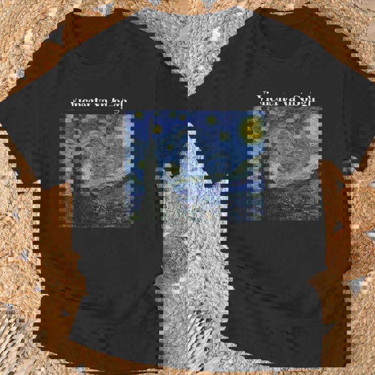 フィンセントファンゴッホの星月夜 Tシャツ 高齢者への贈り物