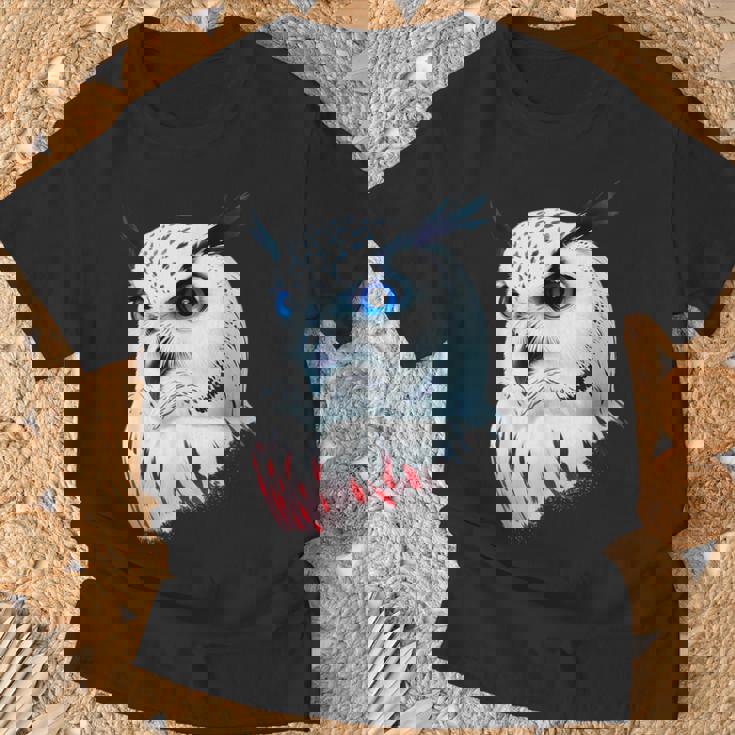 フクロウの傑作 雪フクロウ 鳥アート 動物 雪フクロウ Tシャツ 高齢者への贈り物