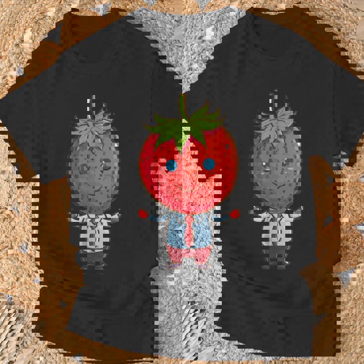 フルーツやネクタイ好きのための従業員ストロベリーアウトフィット Tシャツ 高齢者への贈り物