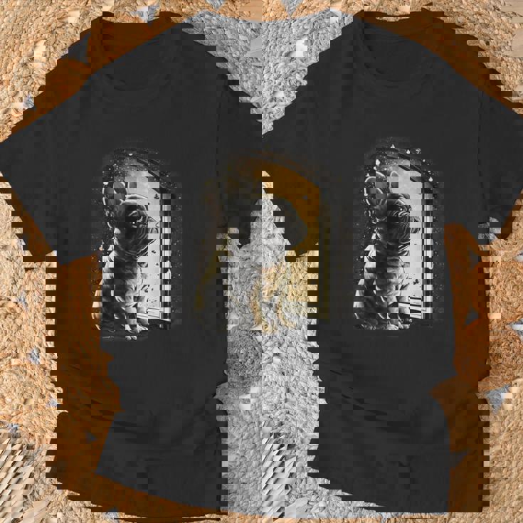 フレンチブルドッグ 夜のかわいいフレンチドッグ Tシャツ 高齢者への贈り物